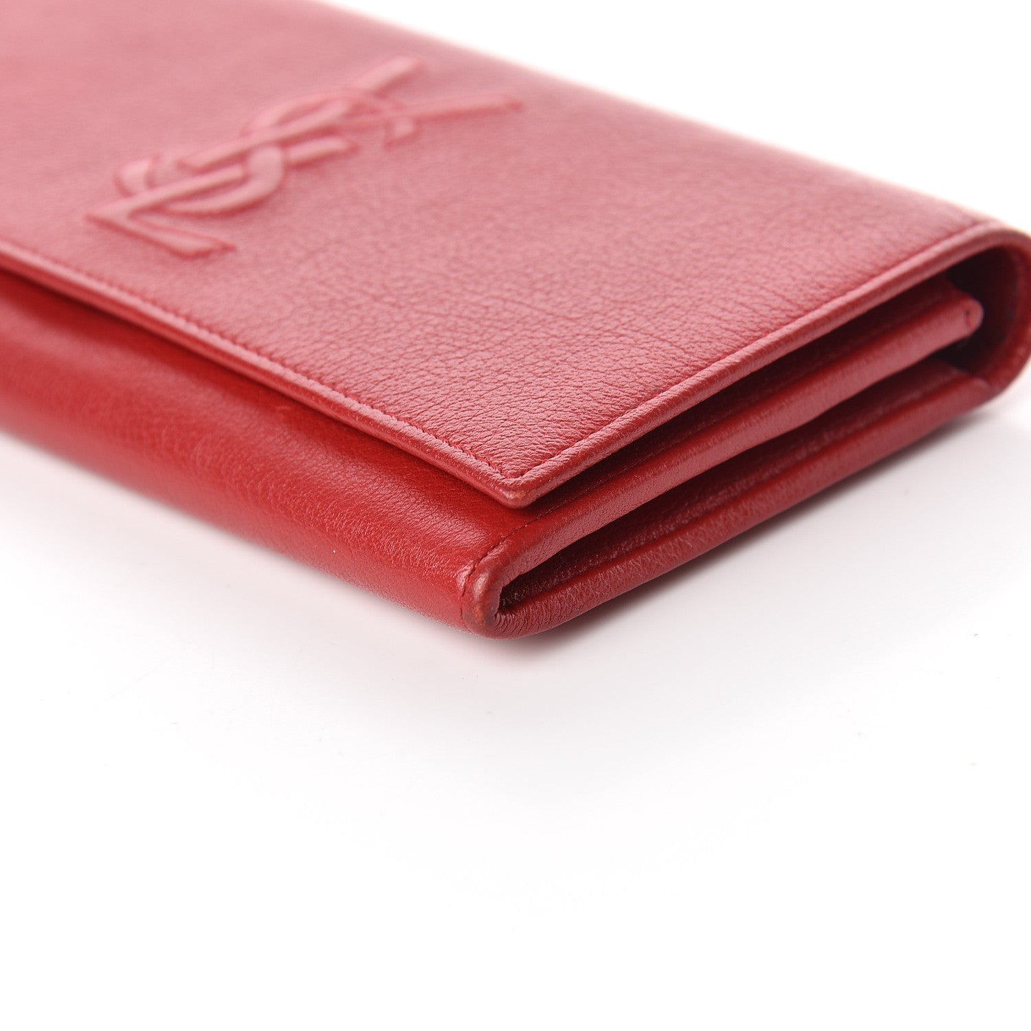 Saint Laurent Goatskin Belle De Jour Flap Wallet Rouge Orient 9 of 11
