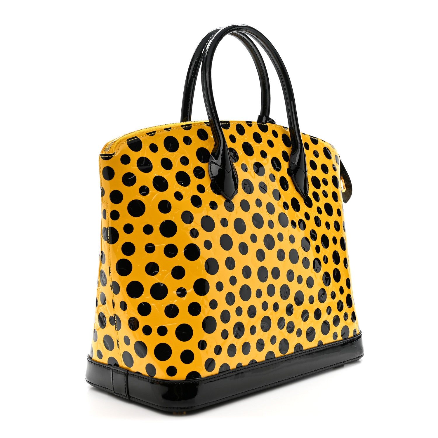 Louis Vuitton Vernis Kusama Infinity Dots Lockit MM Yellow 3 of 10