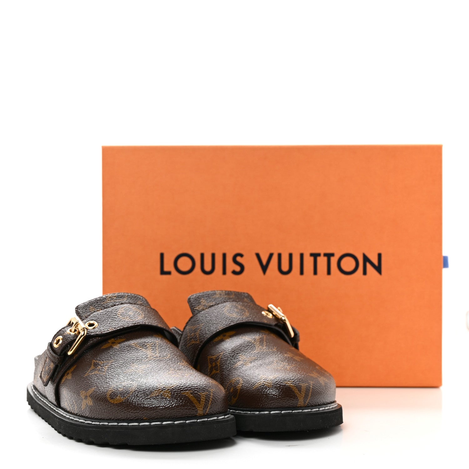 Louis Vuitton Patent Monogram Womens Cosy Flat Comfort Clog Mules