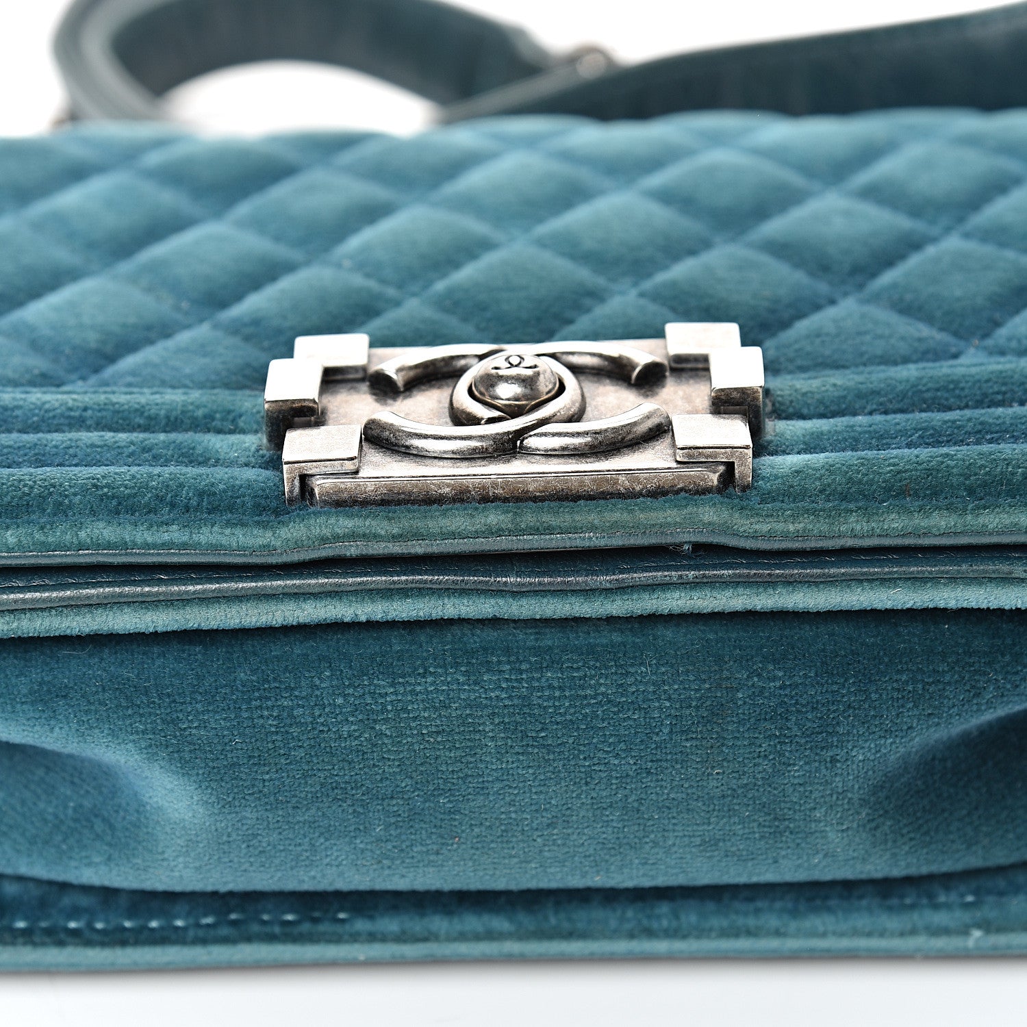 Chanel Velvet Quilted Small Boy Flap Turquoise 13 of 18