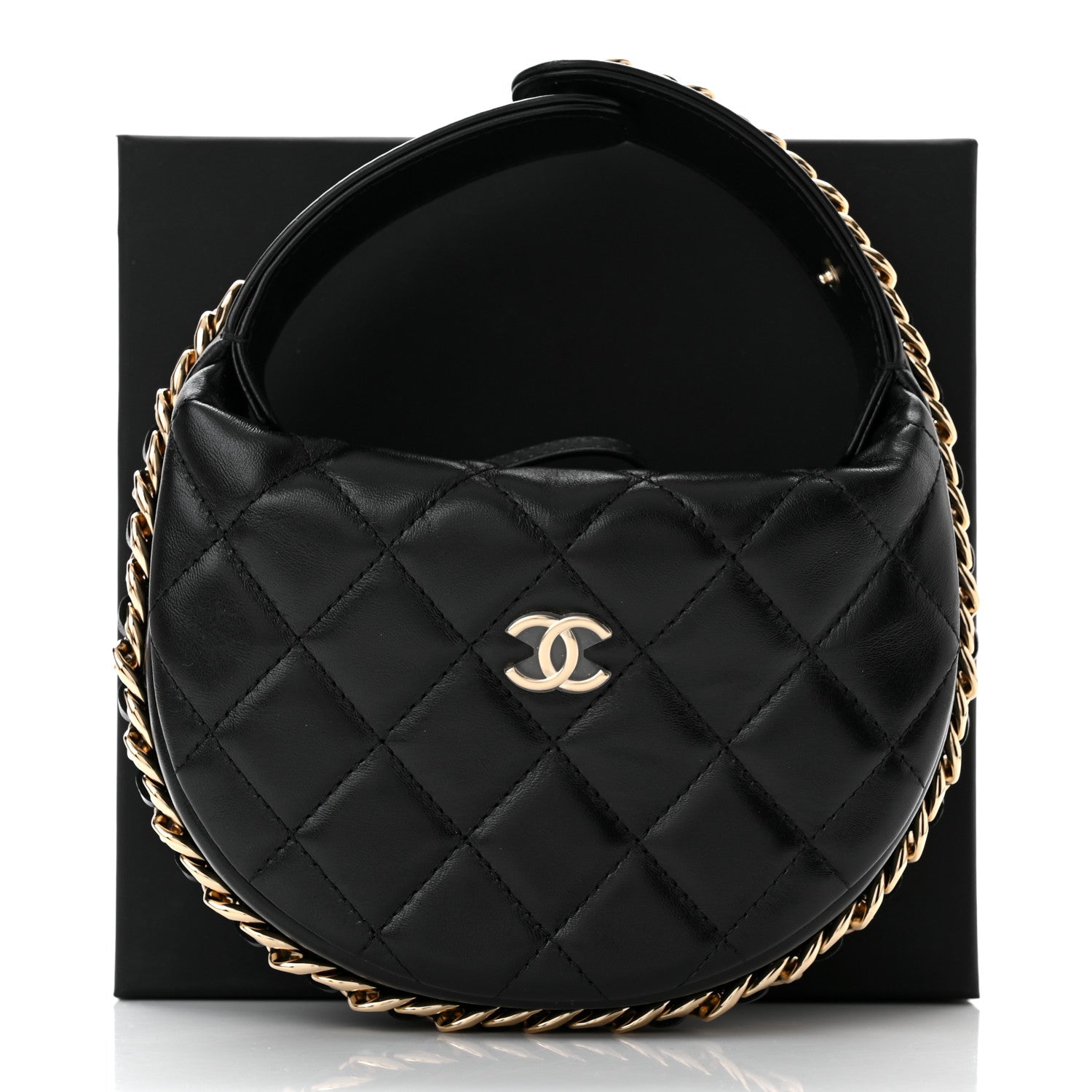 Chanel Quilted Chain Around Pouch Black 10 of 10