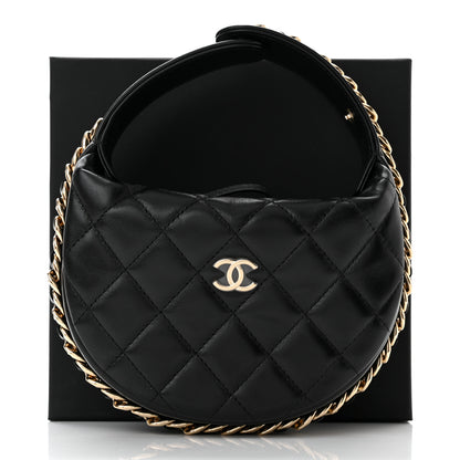 Chanel Quilted Chain Around Pouch Black 10 of 10
