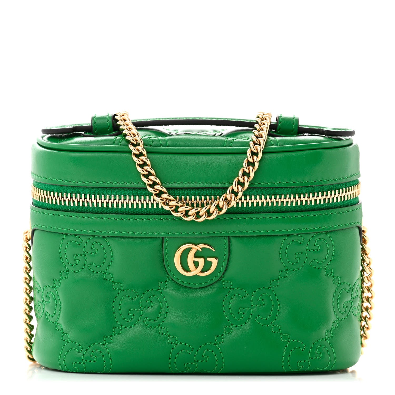 Gucci Calfskin GG Matelasse Mini Top Handle Bag Spring Green 1 of 10