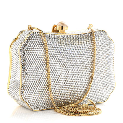 Judith Leiber Crystal Minaudiere Clutch Gold Silver 2 of 11