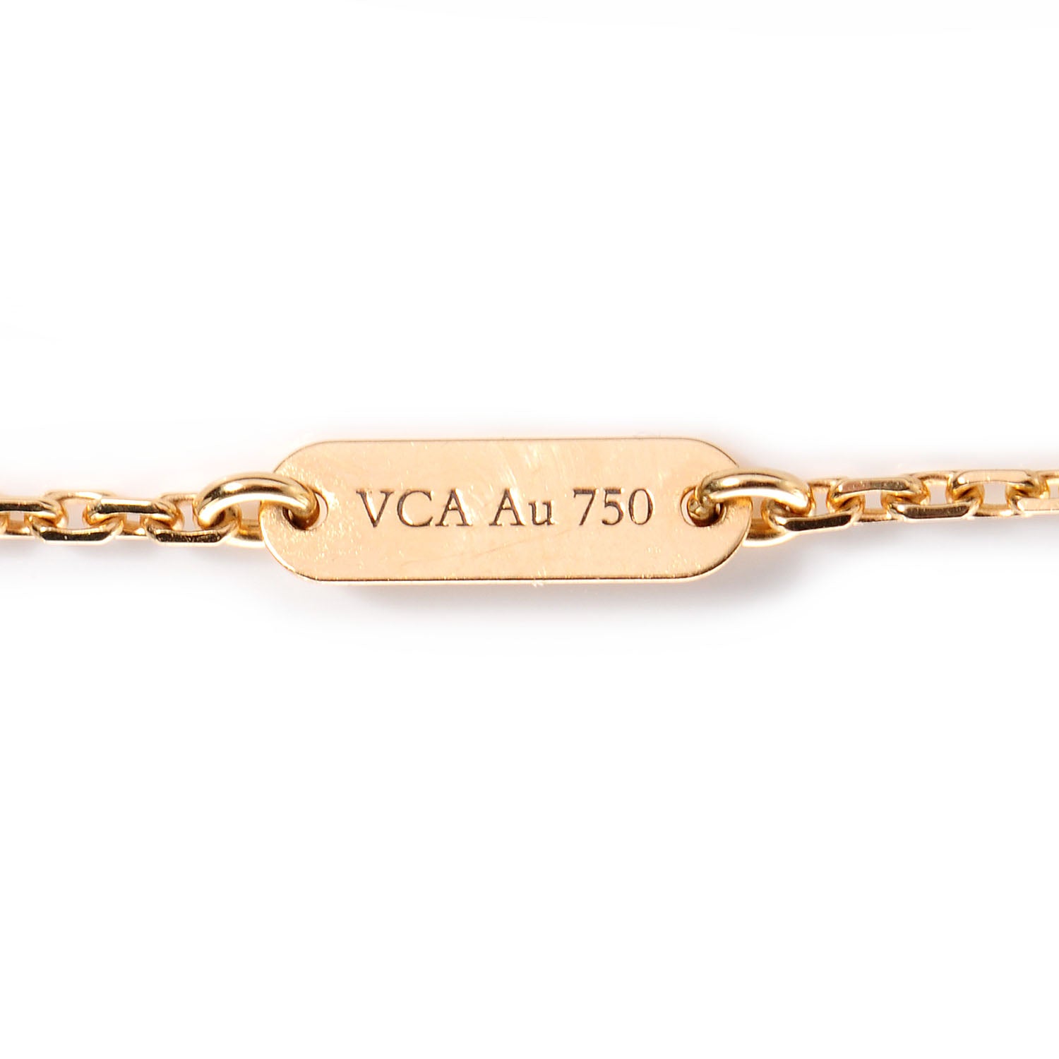 Van Cleef & Arpels 18K Yellow Gold Mother of Pearl Vintage Alhambra Pendant Necklace 6 of 6