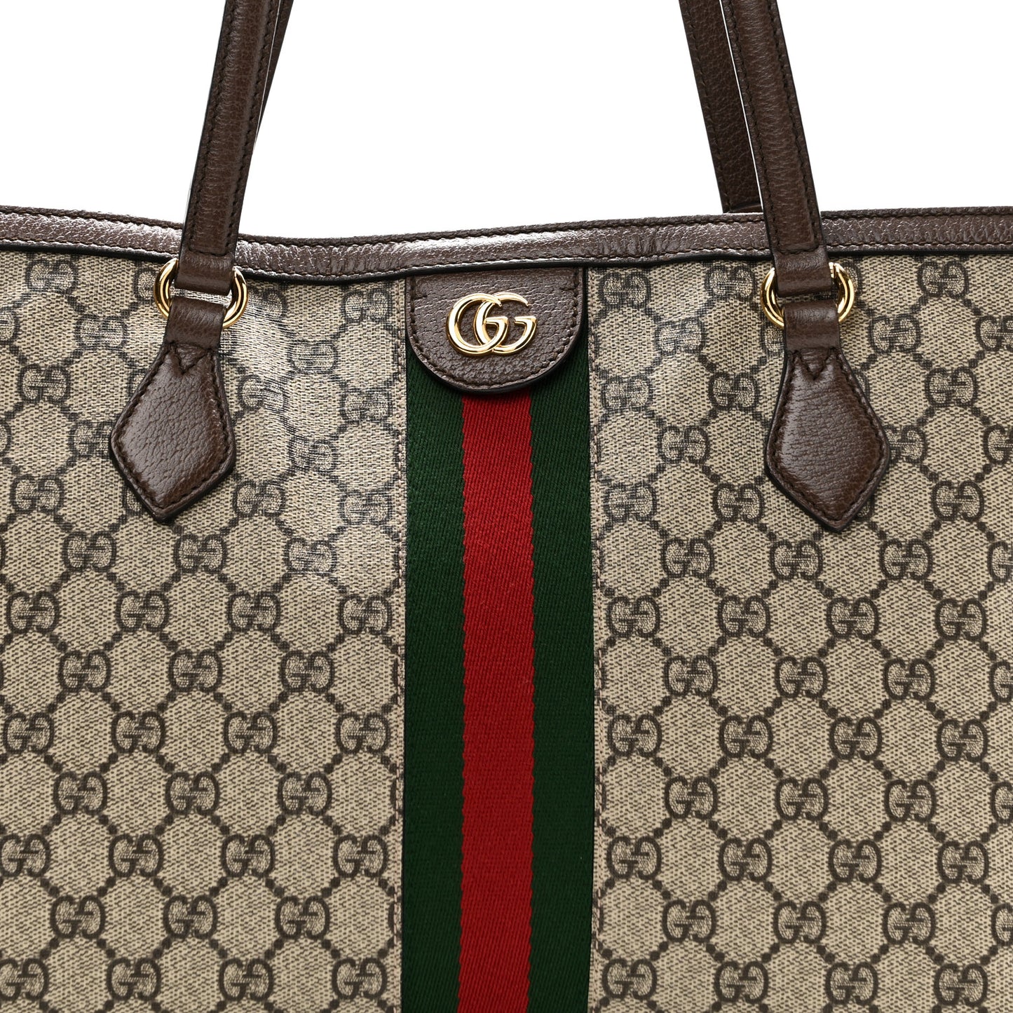 GG Supreme Monogram Medium Ophidia Shopping Tote Brown