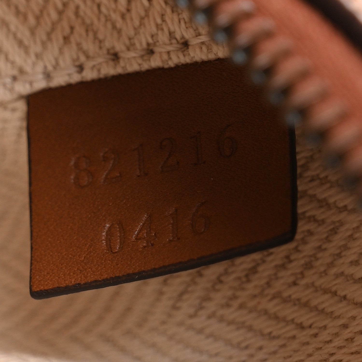 Gucci GG Supreme Monogram Textured Calfskin Emblem Mini Crossbody Beige Dark Brown 6 of 10