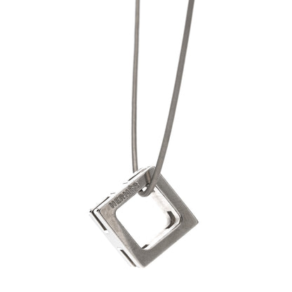 Hermes Palladium Laquered Cage d'H Necklace Black 4 of 5