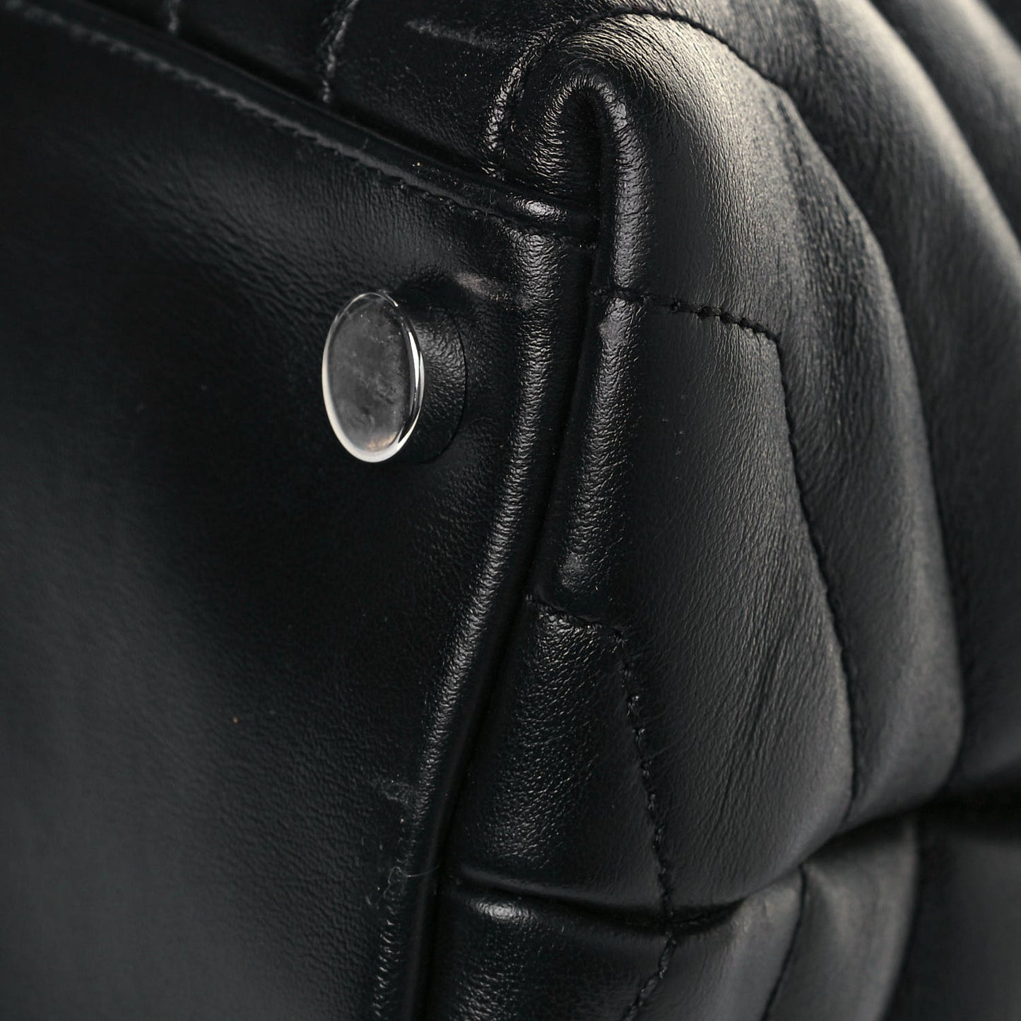 Calfskin Y Quilted Monogram Large Loulou Shopper Black