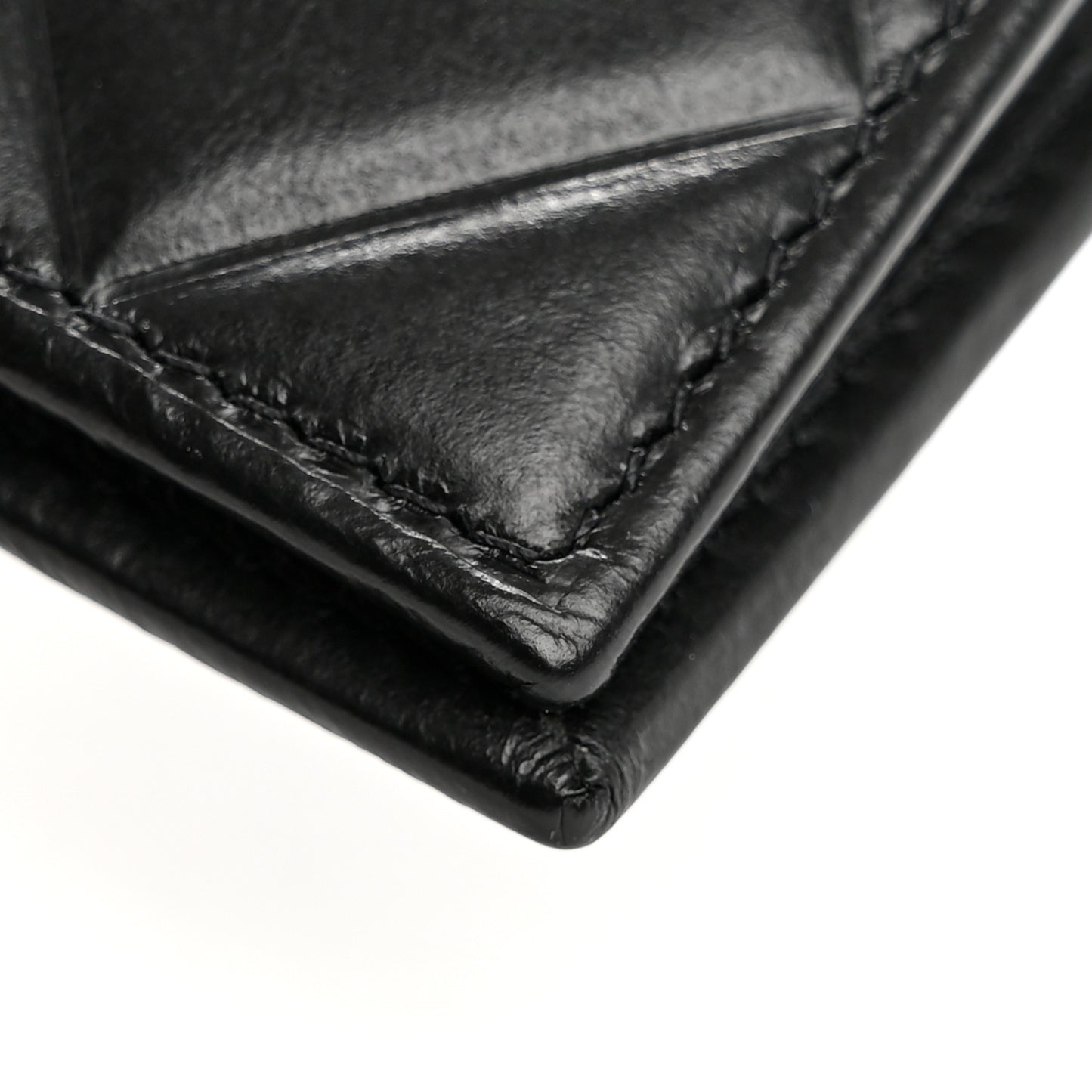 Calfskin Quilted Mens Small Pour Monsieur Wallet Black
