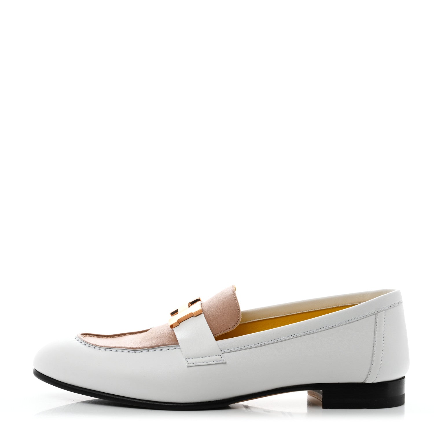 Hermes Calfskin Womens Paris Loafers 37 White Bois De Santal 1 of 9
