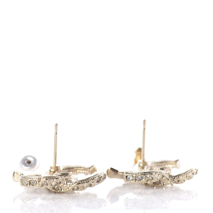Chanel Crystal CC Earrings Gold 3 of 5