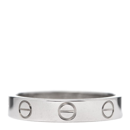 Cartier 18K White Gold 3.5mm LOVE Wedding Band Ring 51 5.75 3 of 5