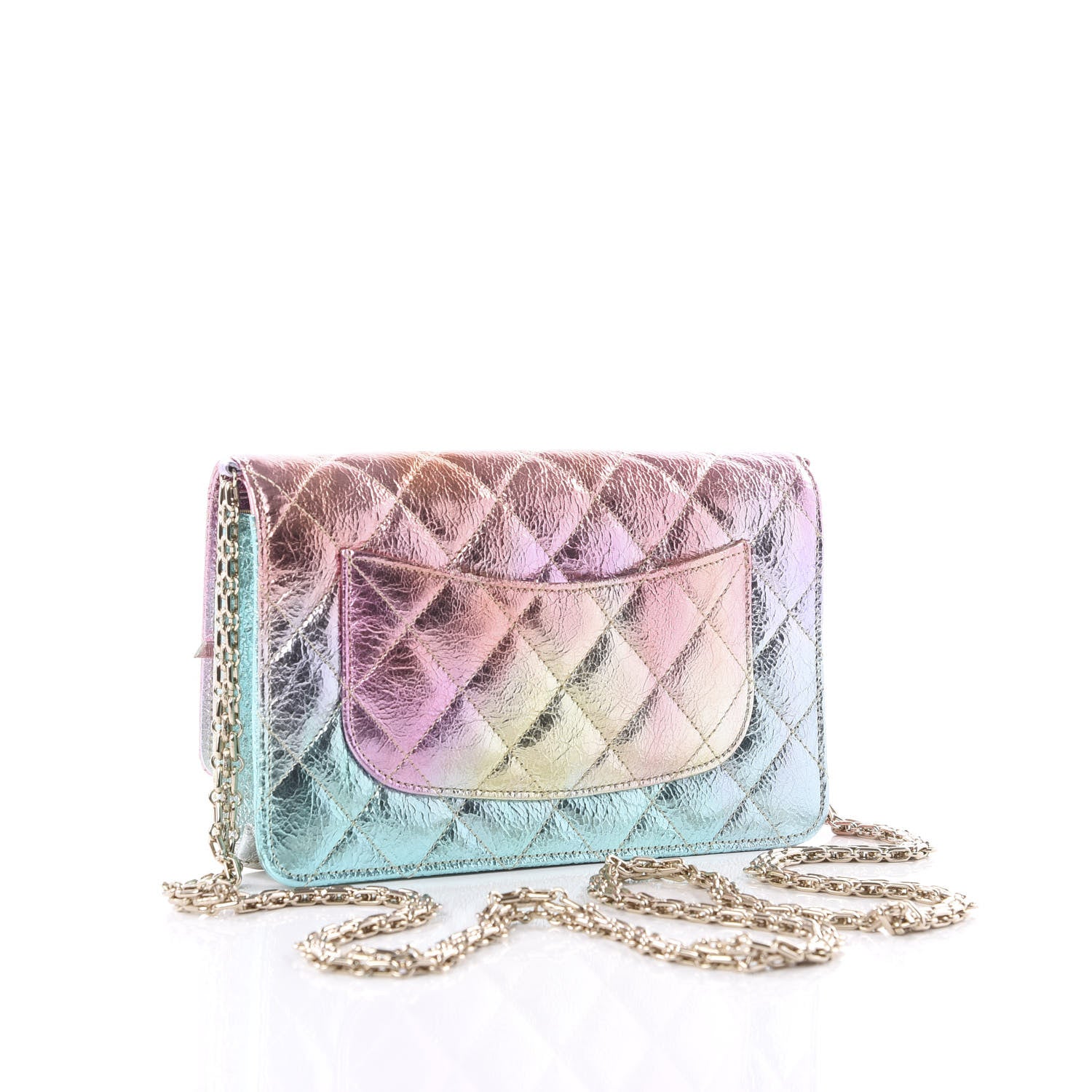 Chanel Metallic Goatskin Quilted 2.55 Reissue Wallet on Chain WOC Multicolor 2 of 11