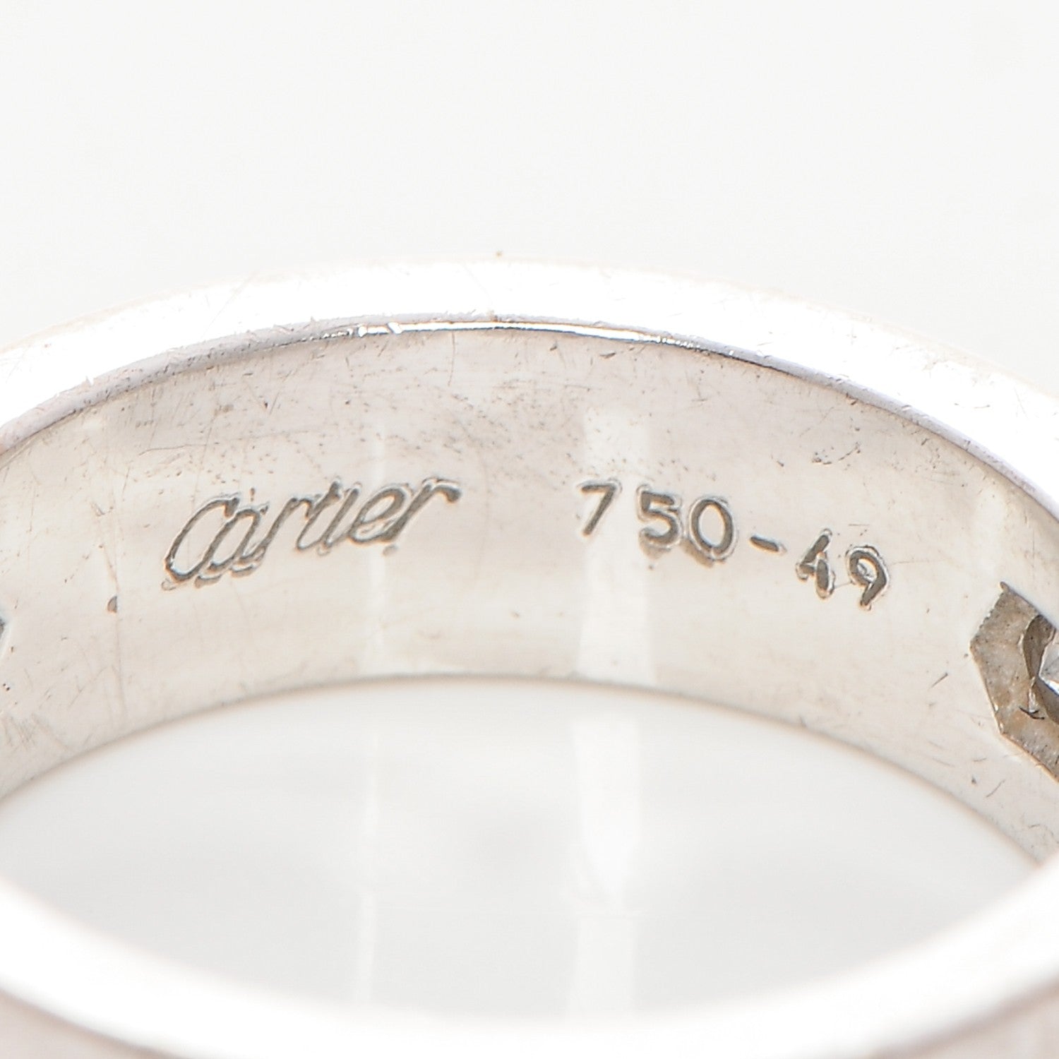 Cartier 18K White Gold 3 Diamond 5.5mm LOVE Ring 49 4.75 4 of 6