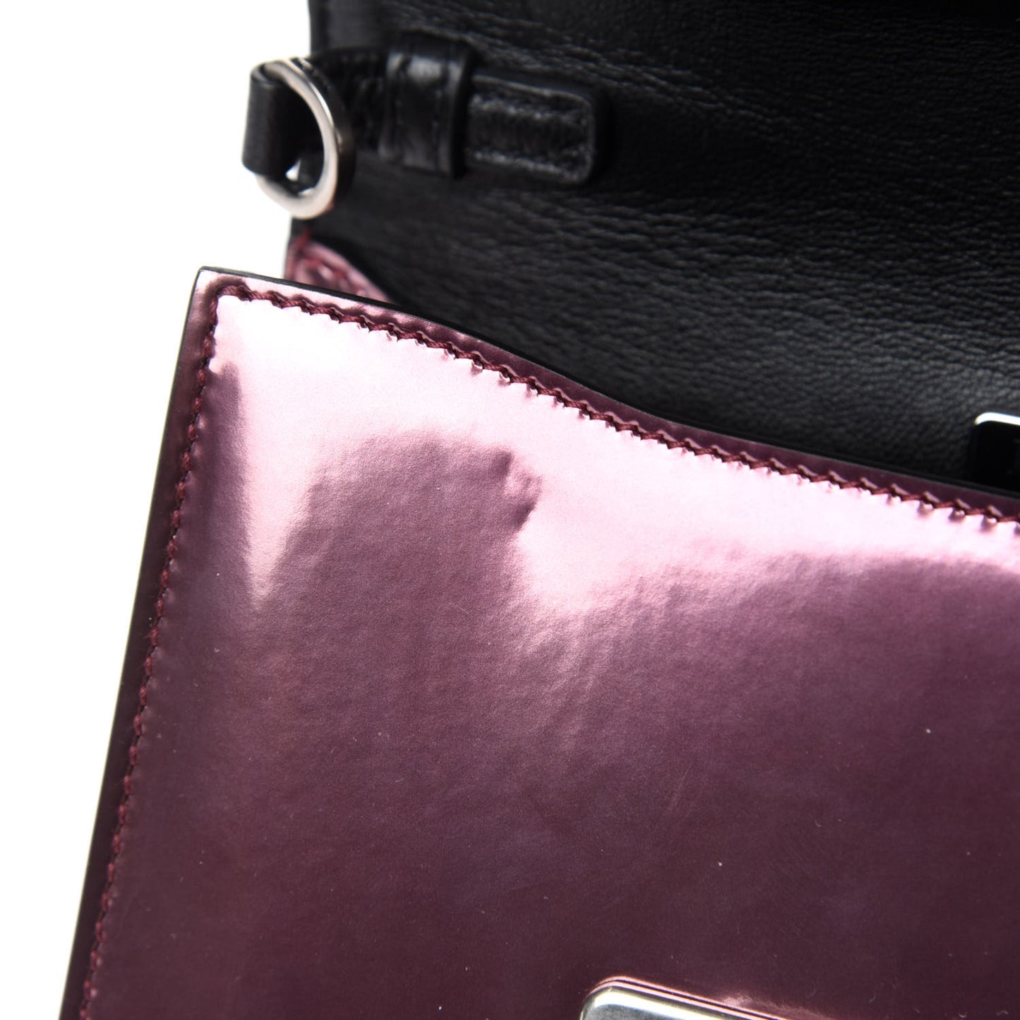 Metallic Vitello Saffiano Cahier Bag Ibisco Black