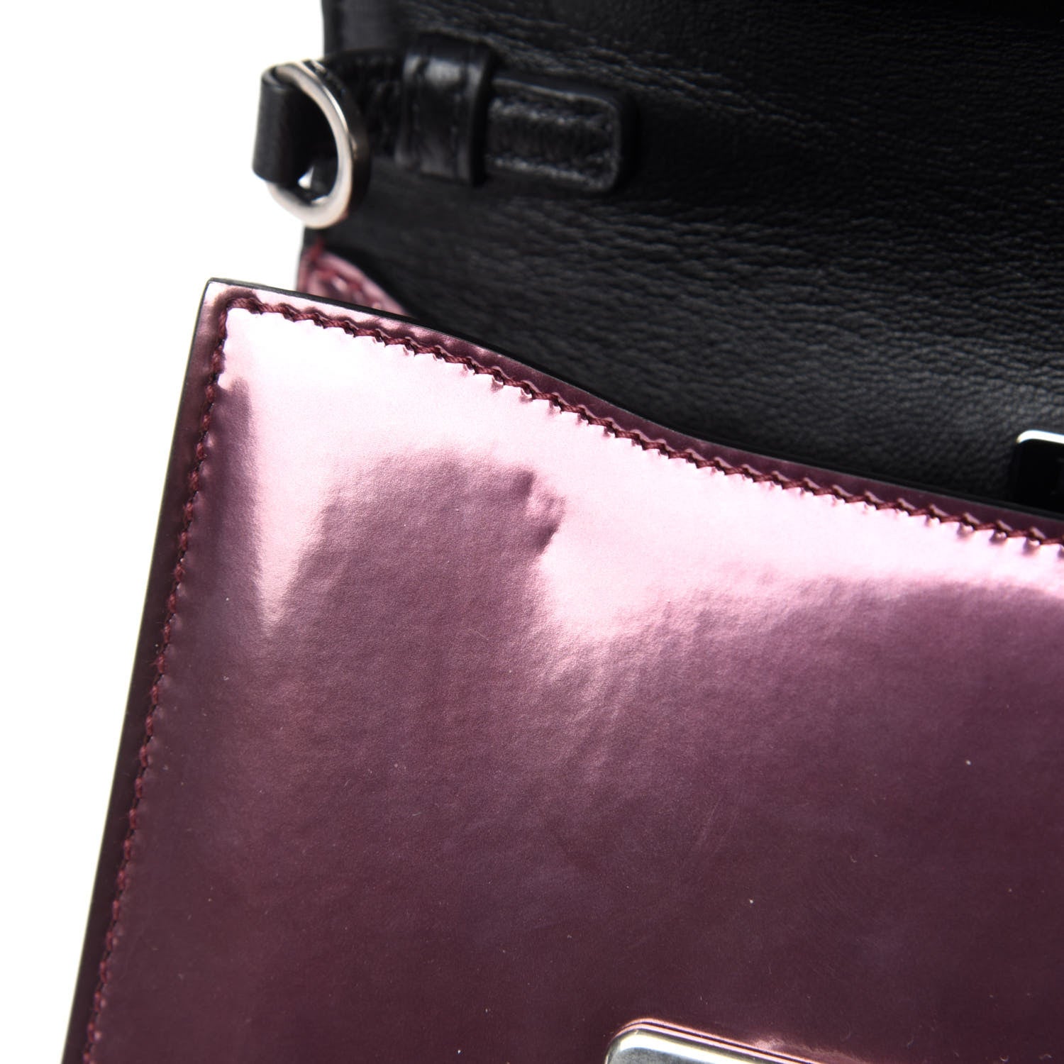 Prada Metallic Vitello Saffiano Cahier Bag Ibisco Black 9 of 11