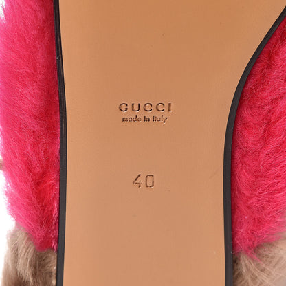 Gucci Merino Wool Womens Princetown Slippers 40 Raspberry Lipstick Natural 6 of 8