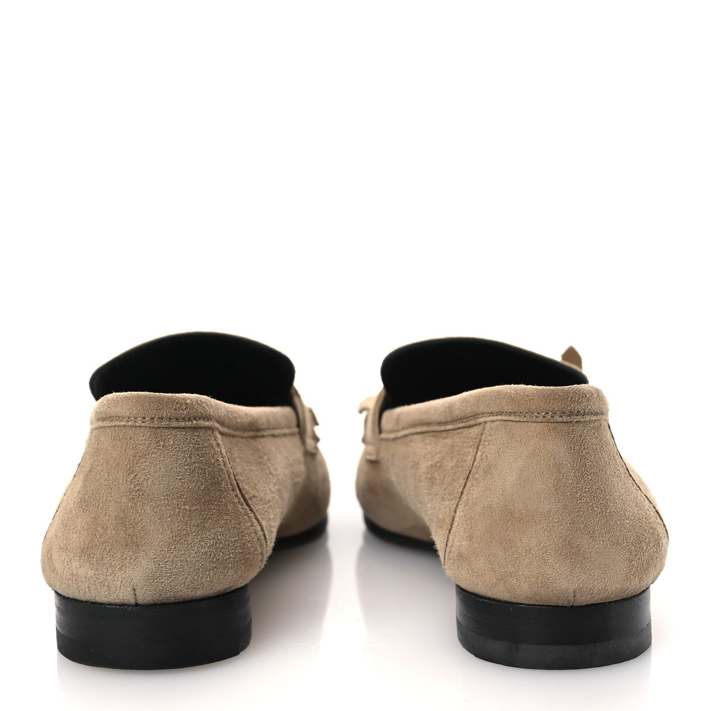Suede Goatskin Womens Royal Loafers 37.5 Beige Sable