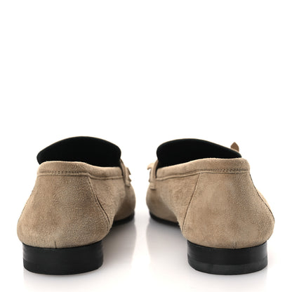 Hermes Suede Goatskin Womens Royal Loafers 37.5 Beige Sable 6 of 14