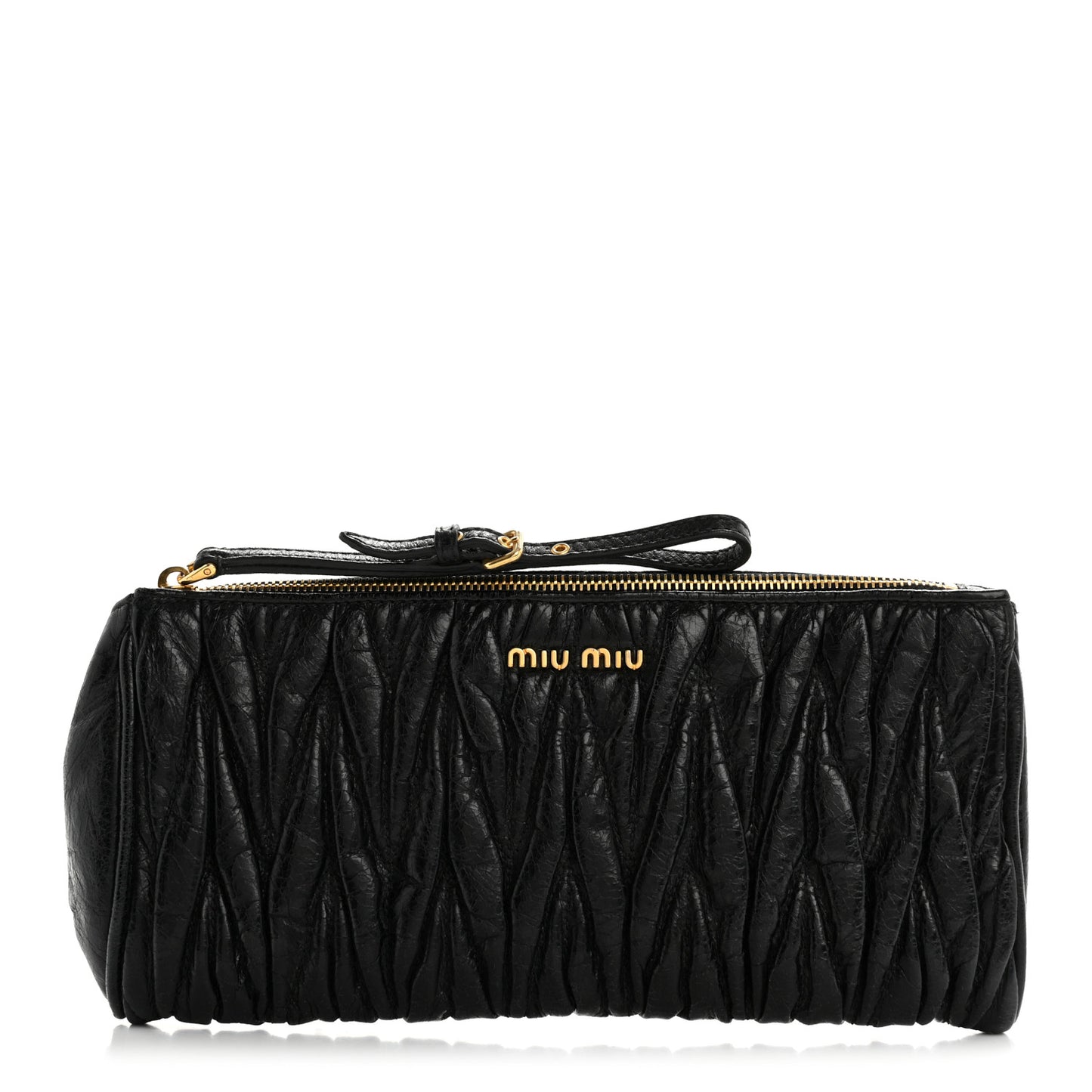 Nappa Matelasse Wristlet Black