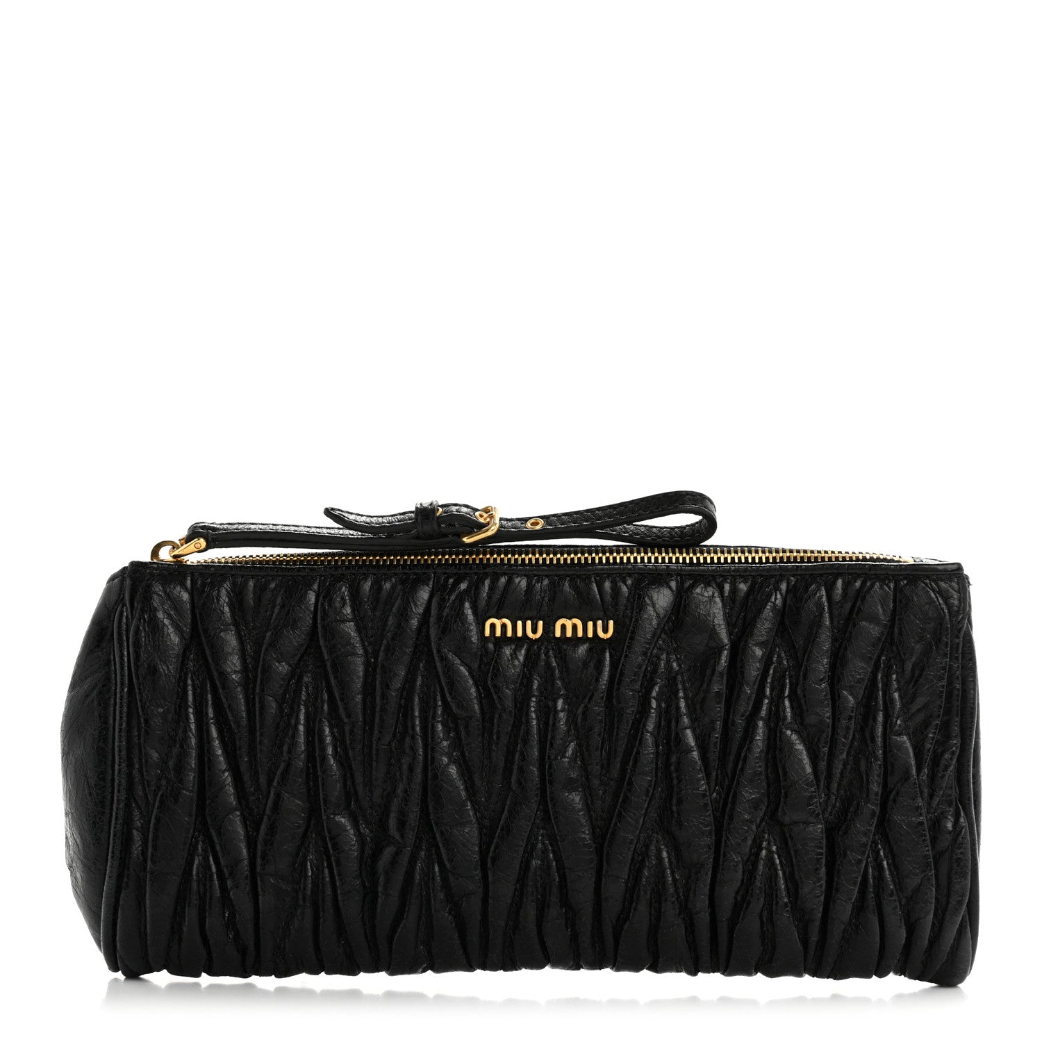 Miu Miu Nappa Matelasse Wristlet Black 1 of 11