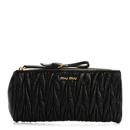 Miu Miu Nappa Matelasse Wristlet Black 1 of 11
