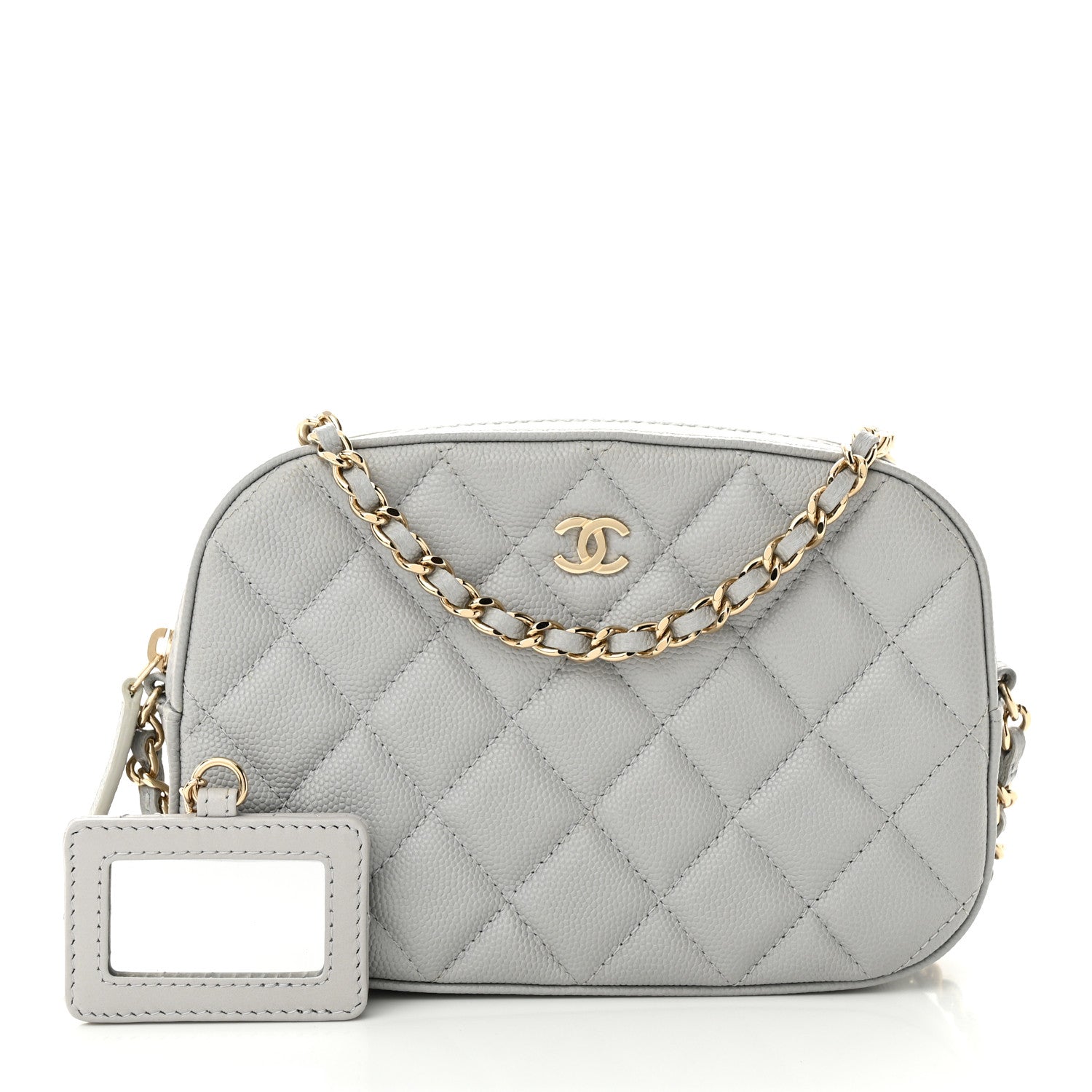 Chanel Caviar Quilted Camera Case Grey 3 of 12