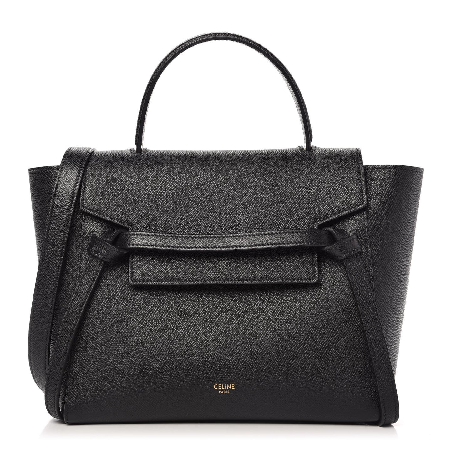 Grained Calfskin Micro Belt Bag Black