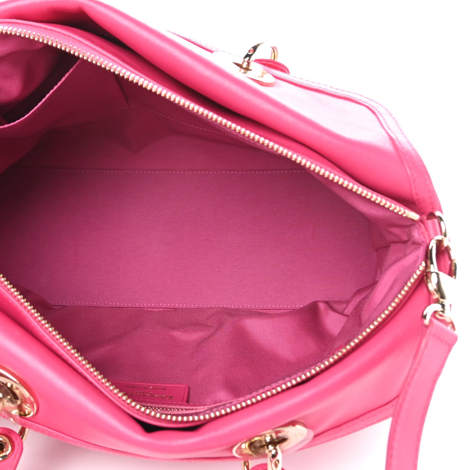 Christian Dior Lambskin Cannage Medium Granville Tote Fuchsia 5 of 14