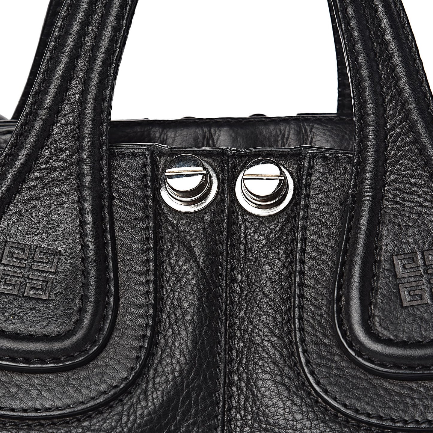 Waxed Calfskin Medium Studded Nightingale Black