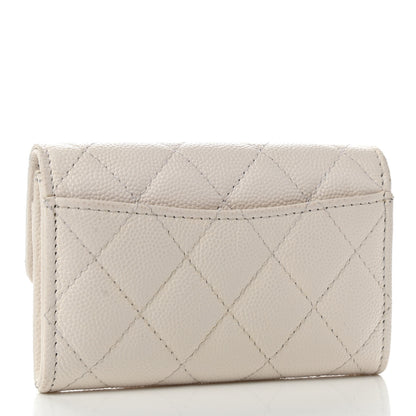 Chanel Caviar Quilted Flap Card Holder Wallet White 3 of 10