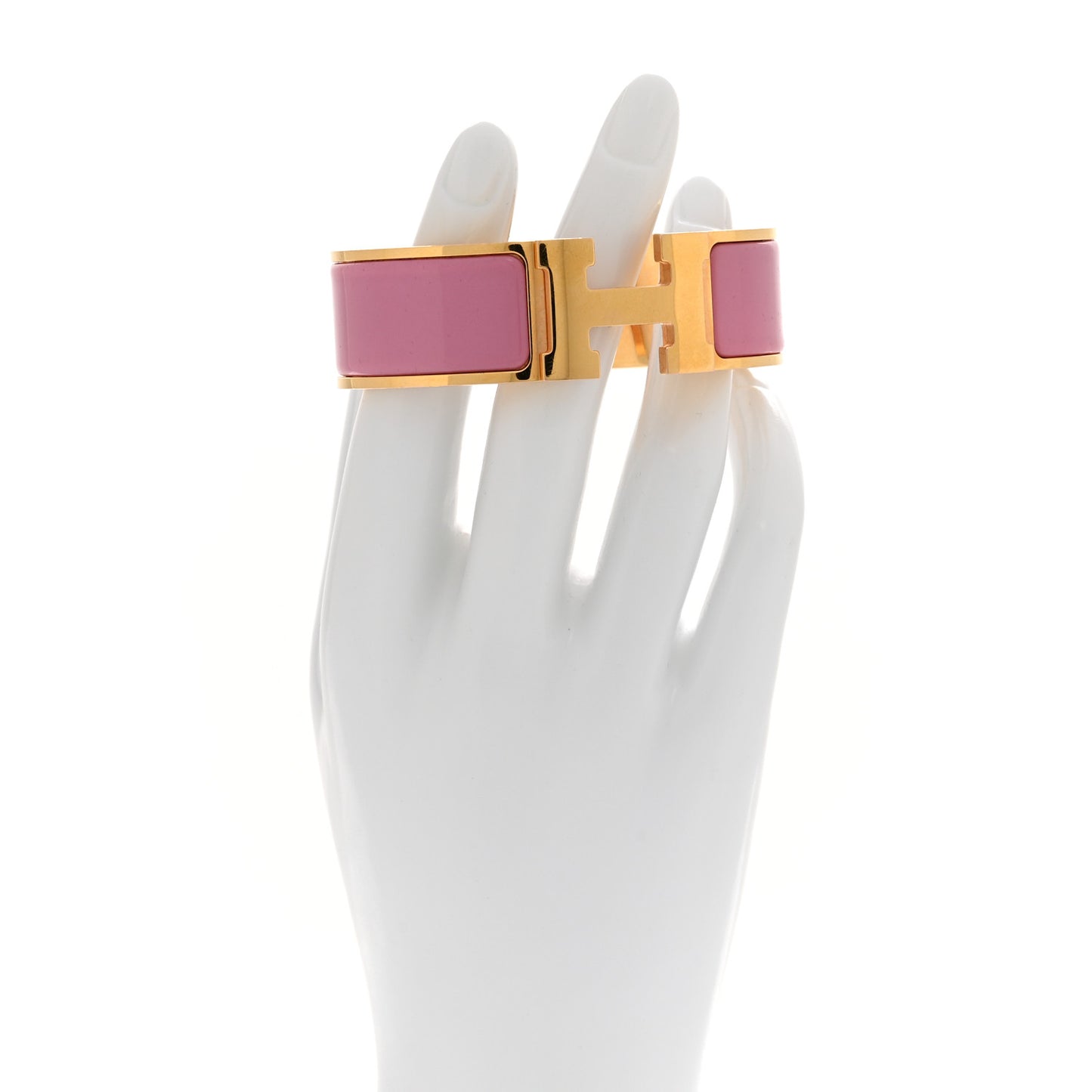 Enamel Wide Clic Clac H Bracelet GM Rose Velours