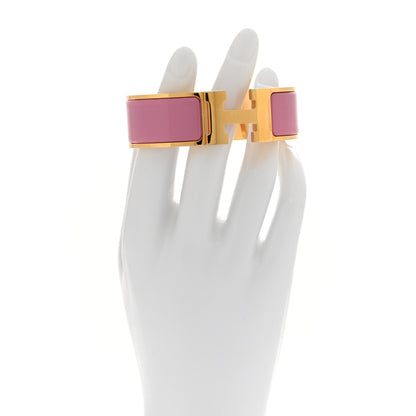 Hermes Enamel Wide Clic Clac H Bracelet GM Rose Velours 2 of 6