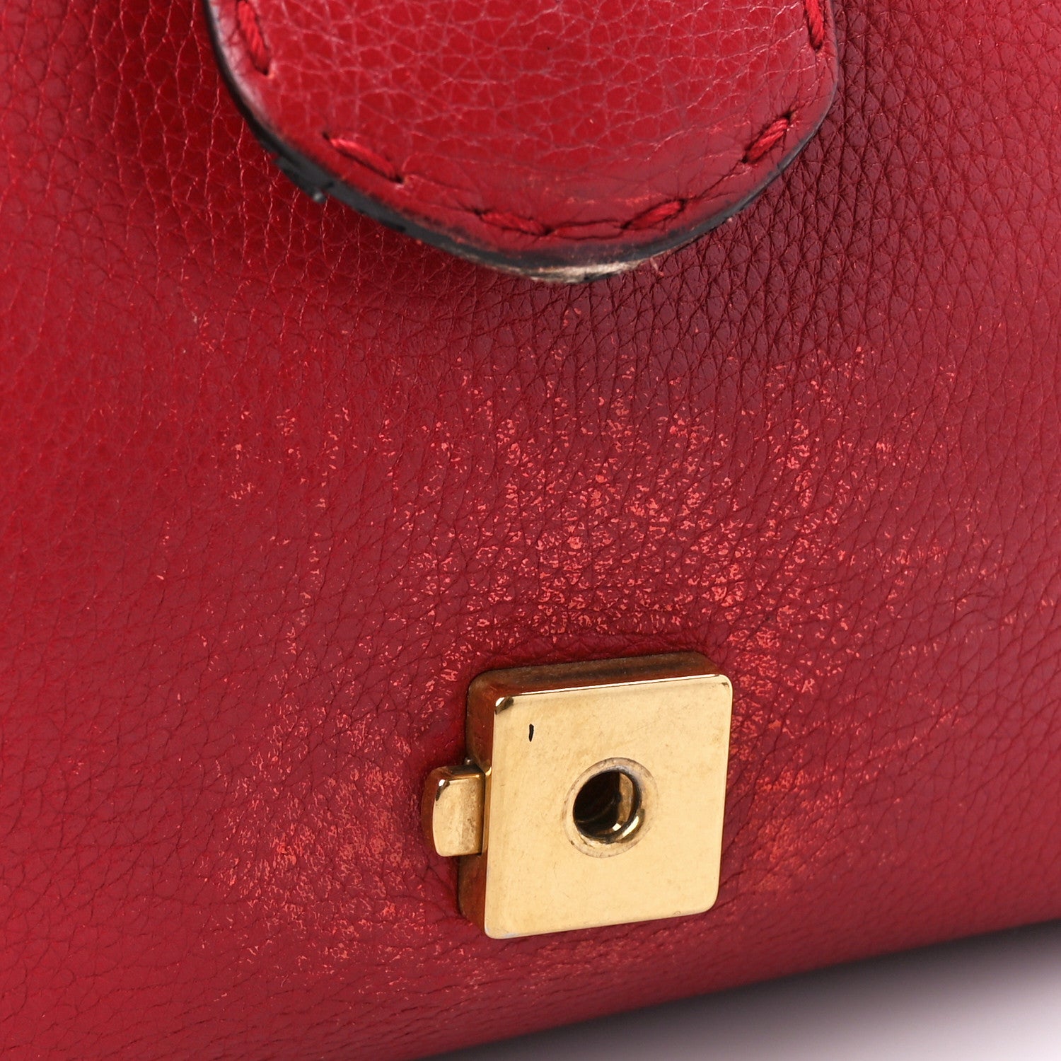 Gucci Calfskin Small GG Marmont Top Handle Bag Vulcanic Red 14 of 14