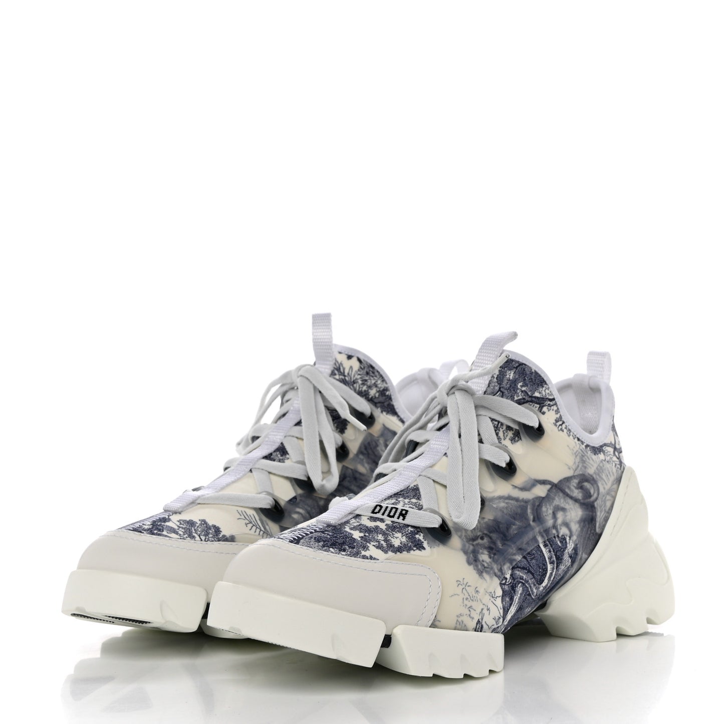 Neoprene Rubber Toile De Jouy Print Womens D-Connect Sneakers 38.5 Deep Blue