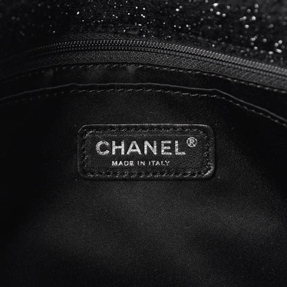 Chanel Tweed Faux Fur Patchwork Jumbo Single Flap Black 7 of 10