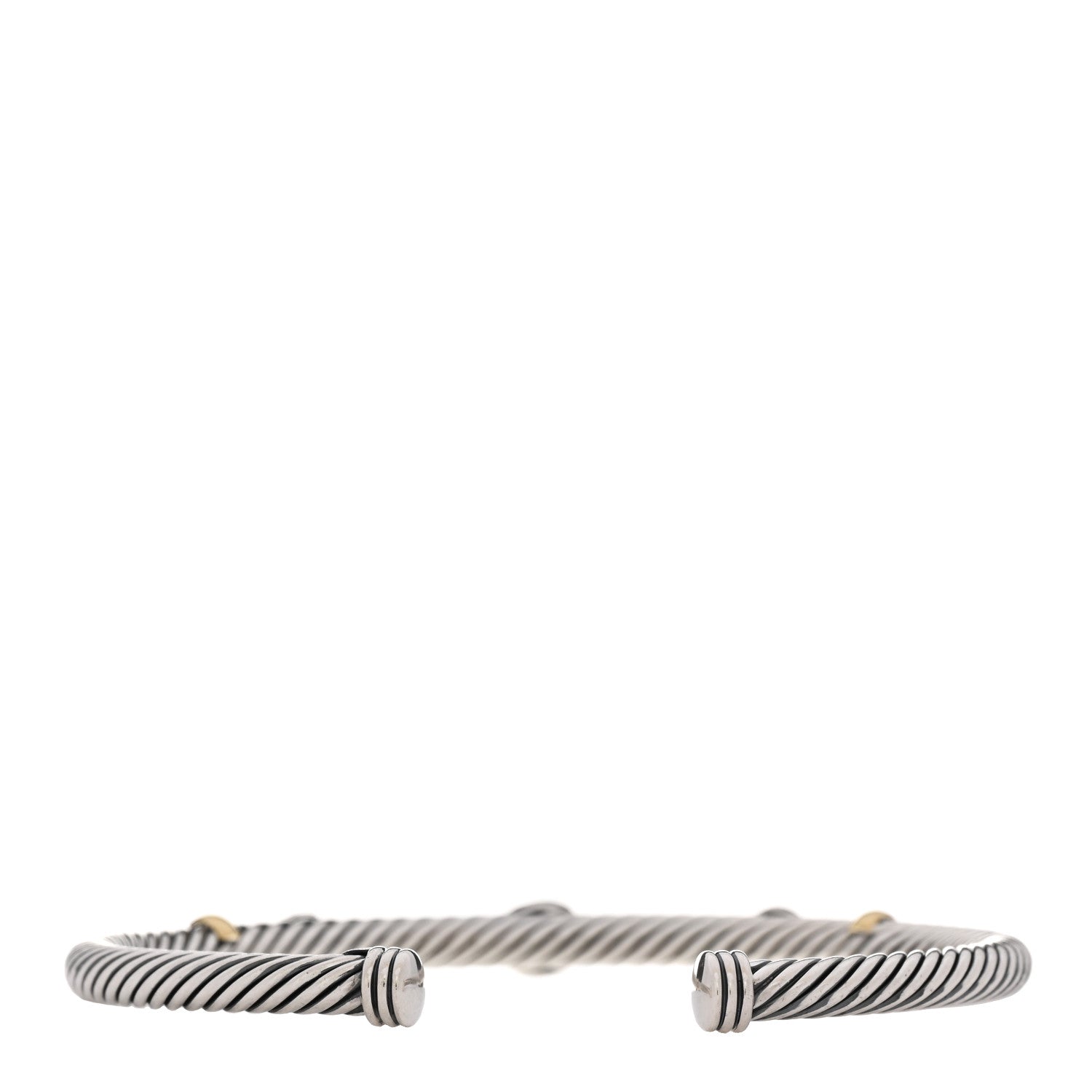 David Yurman Sterling Silver 18K Yellow Gold Green Chalcedony Iolite 4mm Renaissance Bracelet 2 of 3