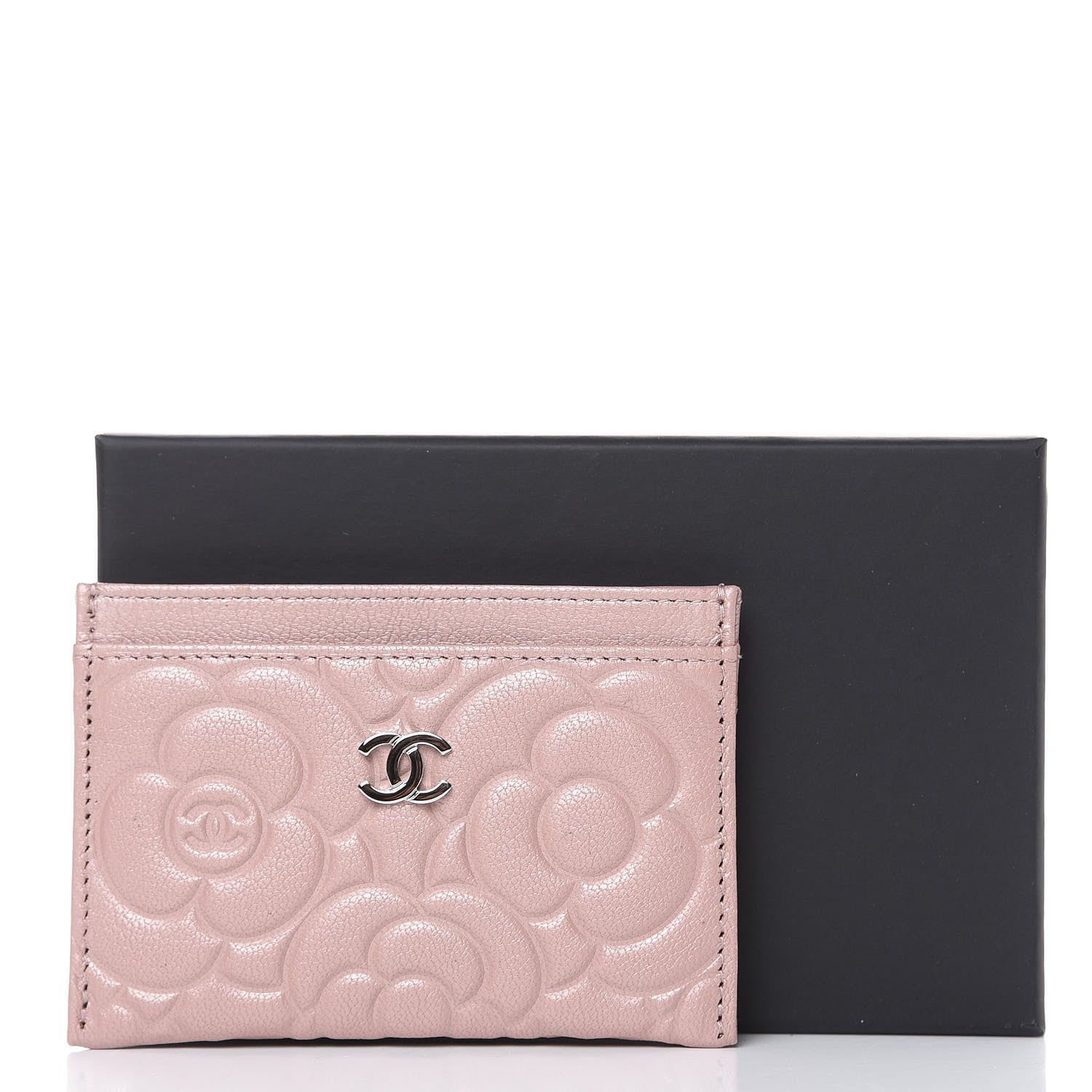 Chanel Goatskin Camellia Embossed Card Holder Light Pink 9 of 9