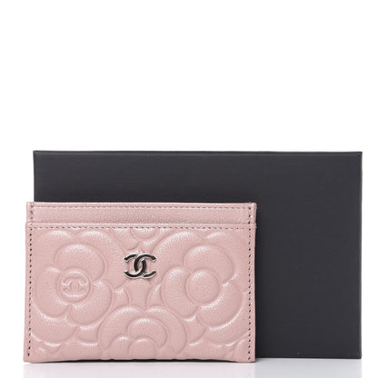 Chanel Goatskin Camellia Embossed Card Holder Light Pink 9 of 9