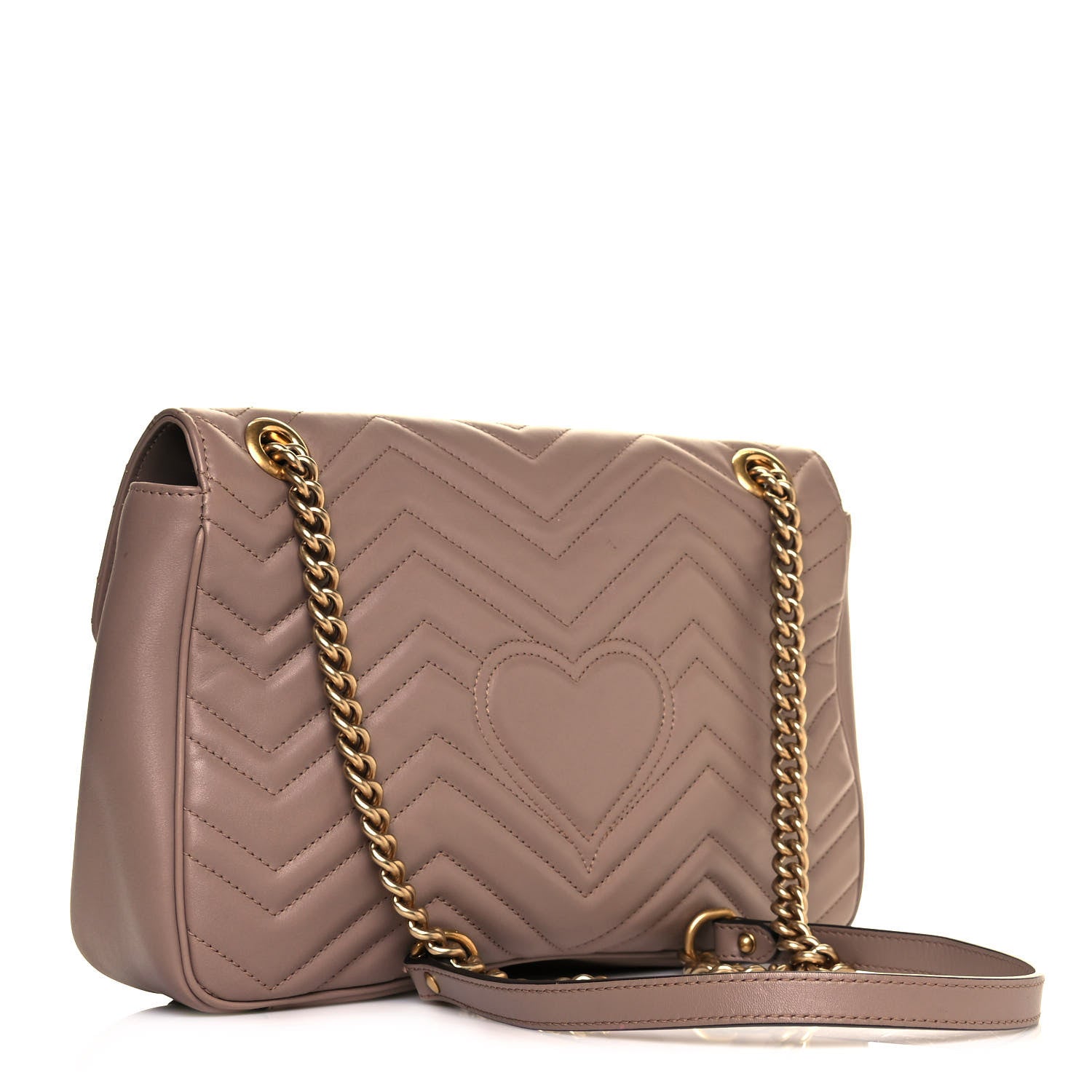 Gucci Calfskin Matelasse Medium GG Marmont Shoulder Bag Porcelain Rose 3 of 14