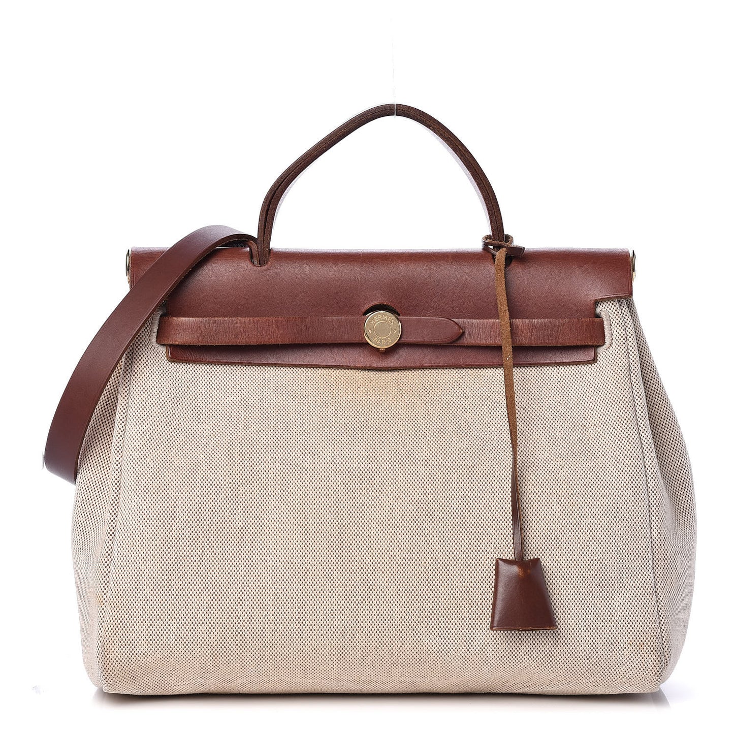 Toile Vache Calfskin Herbag 30 PM Natural
