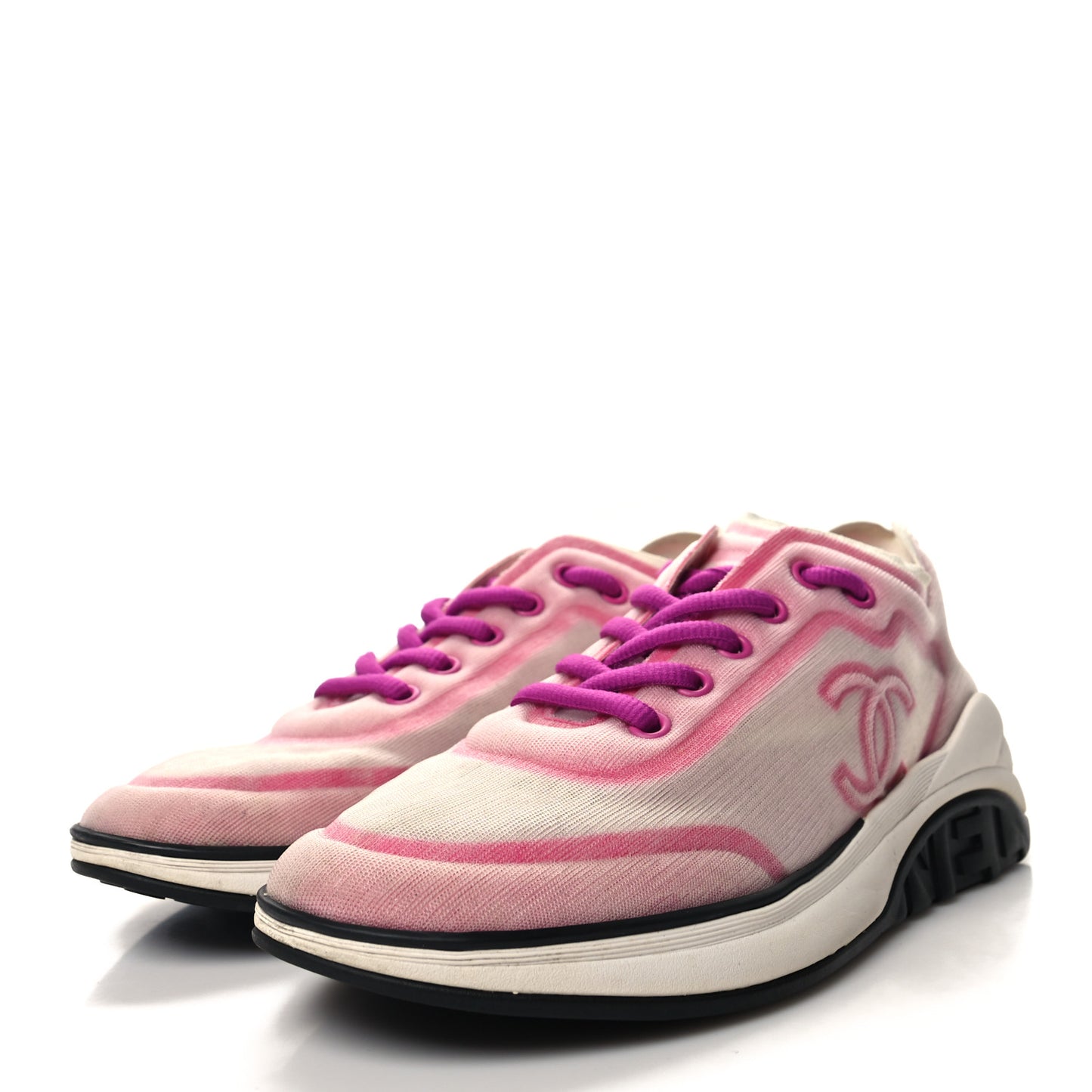 Mesh Lycra Womens CC Sneakers 37 White Pink