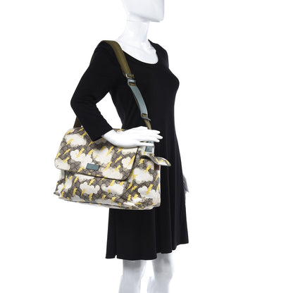 Gucci GG Plus Monogram Lightning Bolt Messenger Diaper Bag Beige 2 of 9