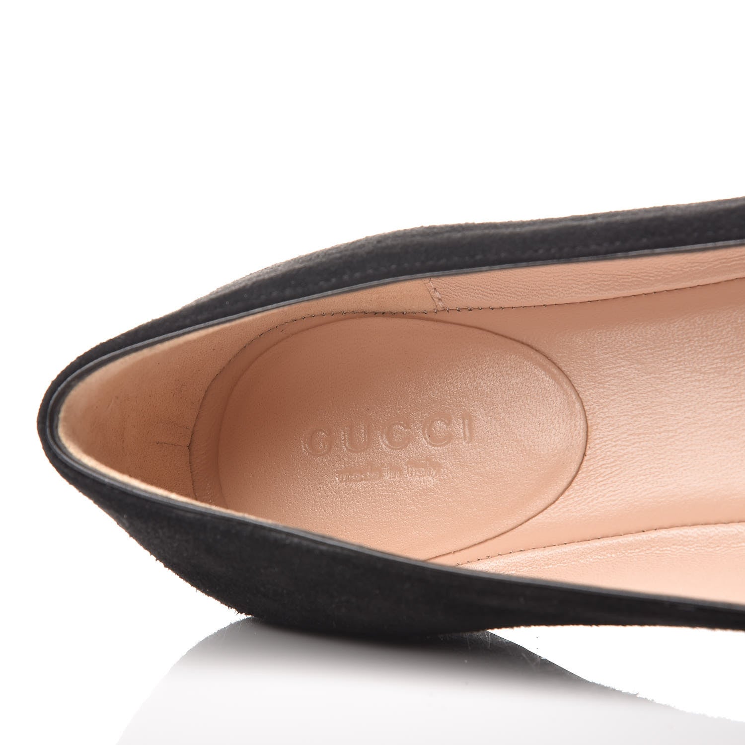 Gucci Kid Scamosciato GG Marmont Fringe Flats 37 Black 8 of 11
