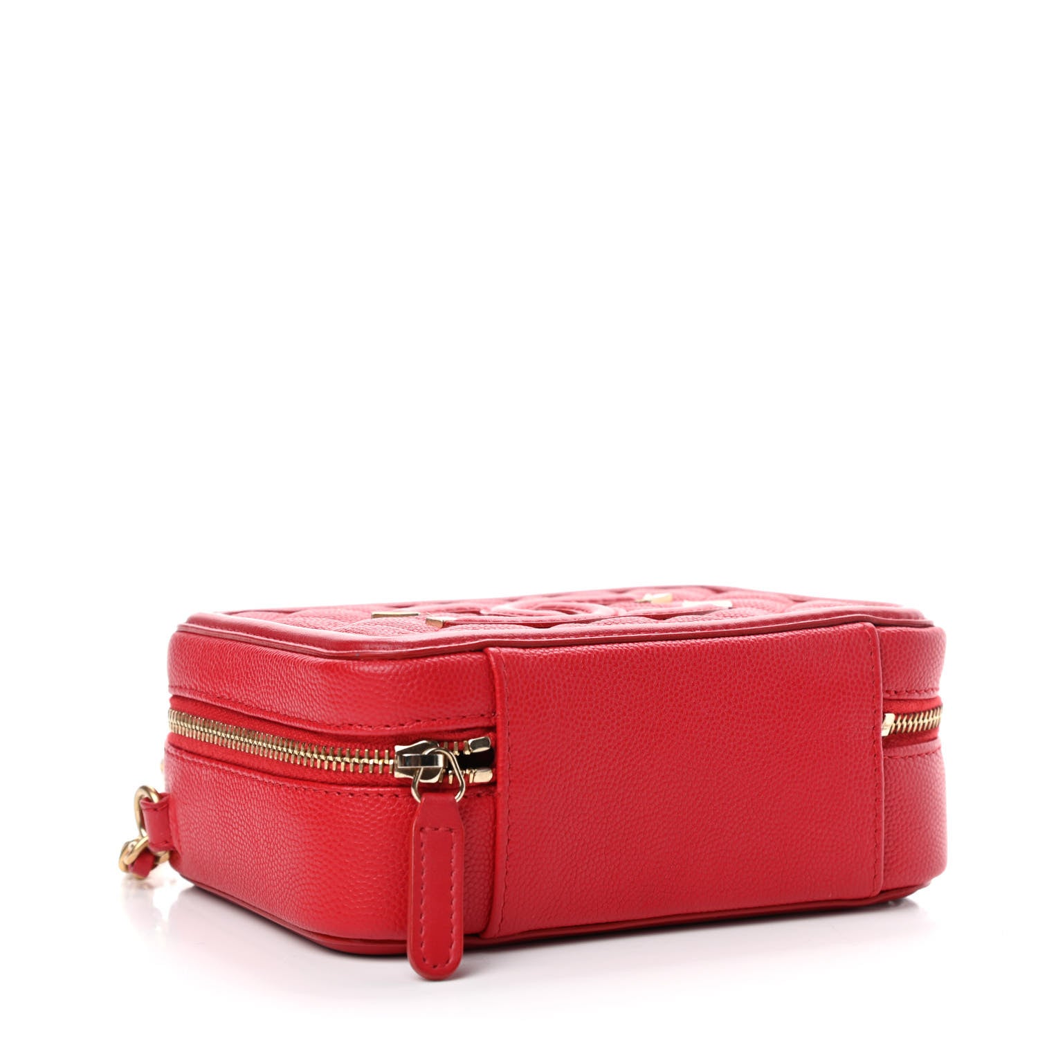 Chanel Caviar Quilted Filigree Vanity Clutch With Chain Red 3 of 4