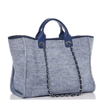 Chanel Canvas Large Deauville Tote Blue 4 of 13