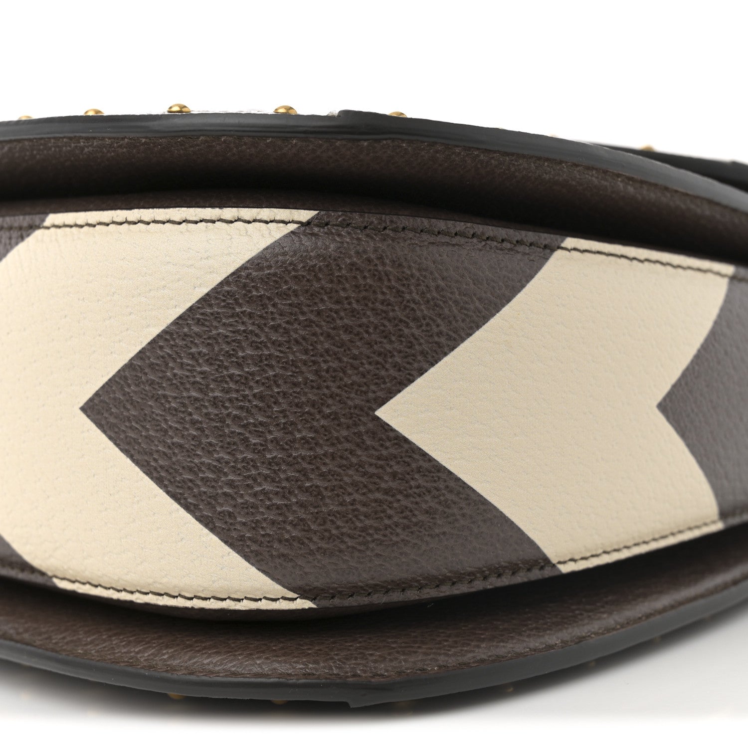 Gucci GG Supreme Monogram Studded Calfskin Centum Medium Bamboo 1947 Top Handle Bag Beige Ebony Multicolor 10 of 10