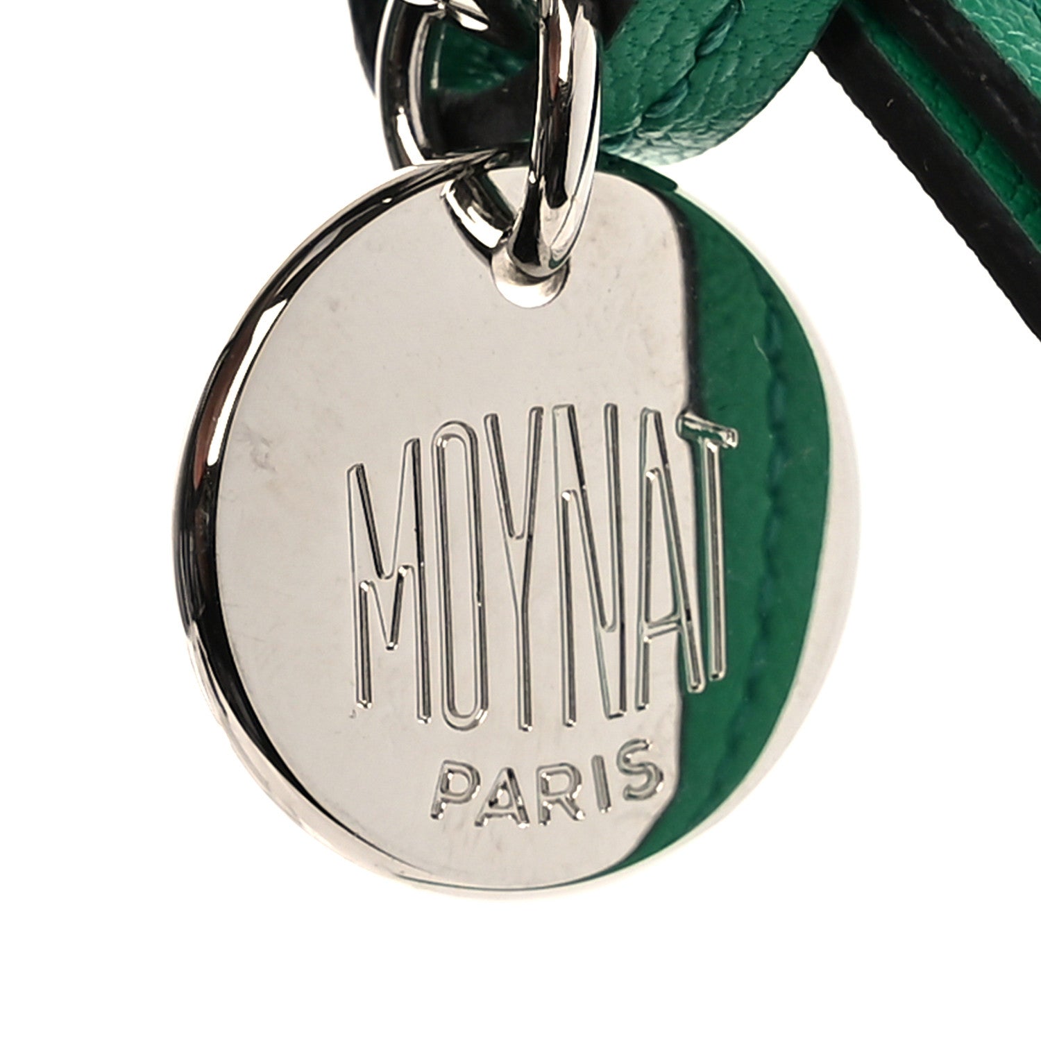 Moynat Grained Calfskin Canvas 1920 Oh! Clover Bag Charm Verdant 3 of 4