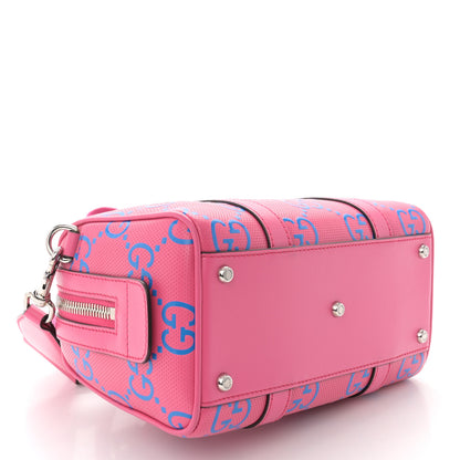 Gucci Calfskin GG Tennis Bi-Color Embossed Mini Duffle Bag Modern Fucsia Modern Blue 4 of 10